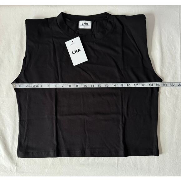 LNA Strong Shoulder Tee in Black Size S - Picture 7 of 8